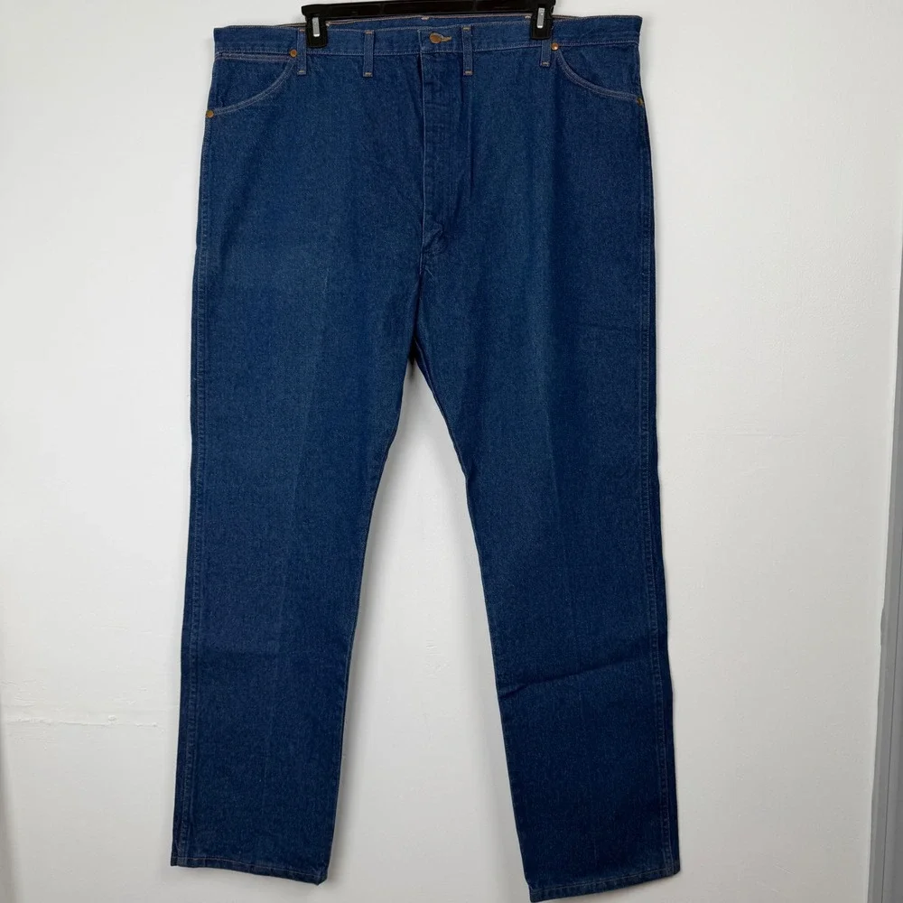 Vintage Wrangler Cowboy Cut 13MWZPW Mens Blue Denim Jeans 48x34 USA Made Indigo